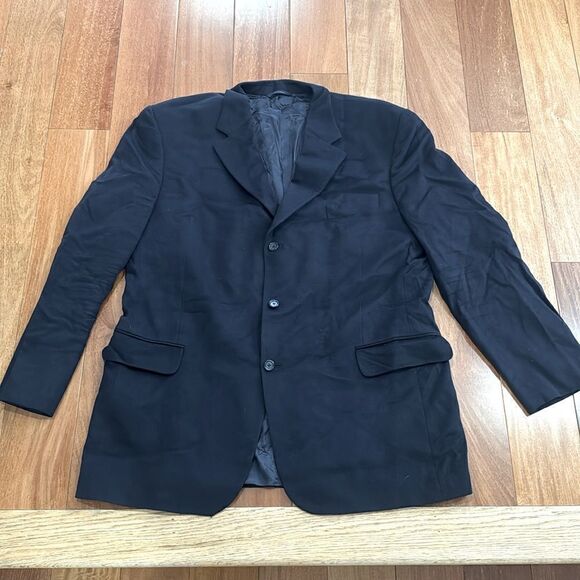 Brooks Brothers 100% Cashmere Loro Piana fabric Black Blazer Made In Canada 48 L - Picture 1 of 11